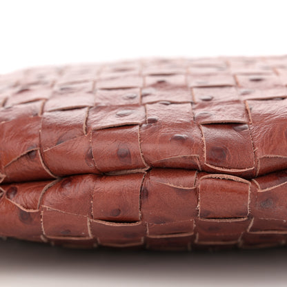 Bottega Veneta Nappa Ostrich Embossed Intrecciato Medium Solstice Hobo Burnt Orange Muse Brown 10 of 11