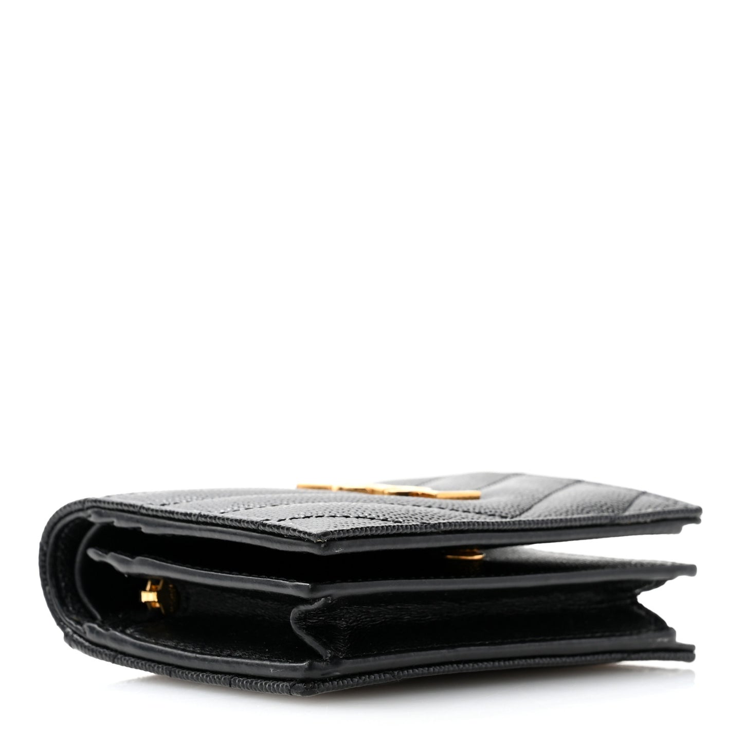 Grain De Poudre Matelasse Chevron Monogram Card Case Black