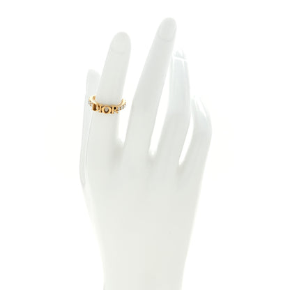 Christian Dior Metal Crystal Dio(R)evolution Ring S 50 5.25 Gold 2 of 4
