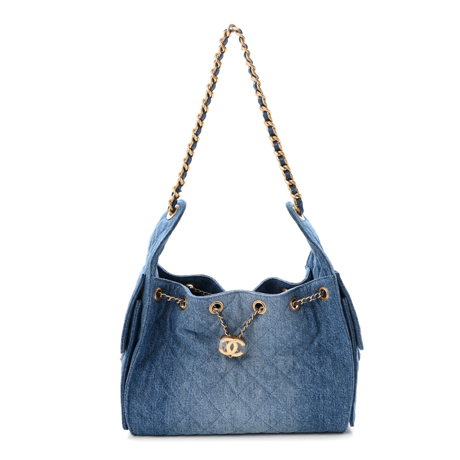 Chanel Washed Denim Quilted Small Chanel 25 Handbag Blue 1 of 10