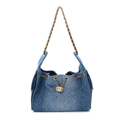 Chanel Washed Denim Quilted Small Chanel 25 Handbag Blue 1 of 10