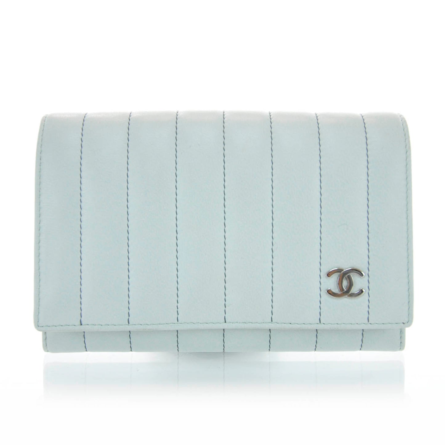Lambskin Mademoiselle Flap Wallet Blue