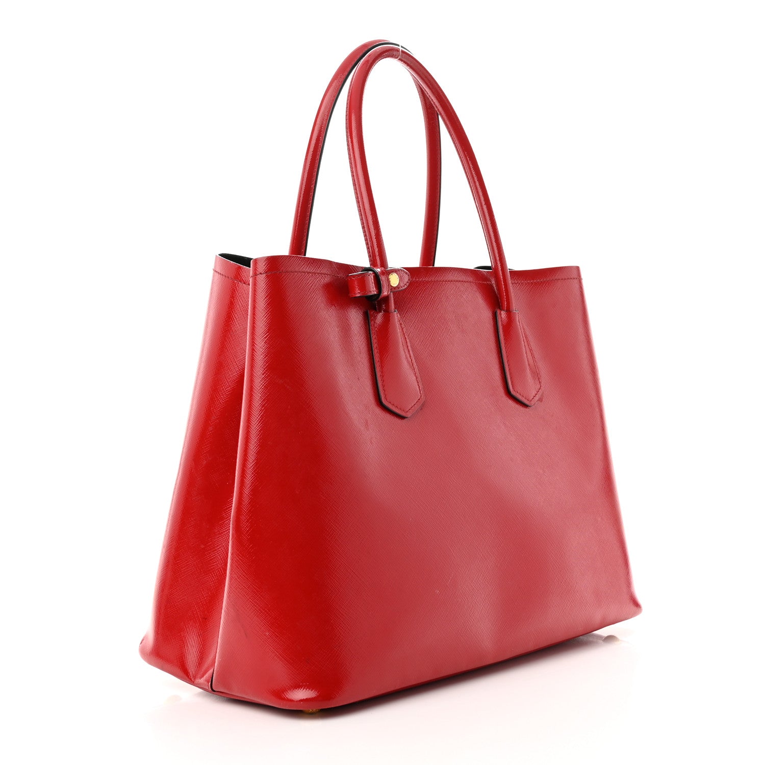 Prada Saffiano Vernice Medium Double Bag Rosso 3 of 12
