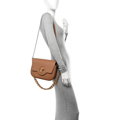 Versace Grained Calfskin La Medusa Chain Clutch Bag Brown 2 of 10