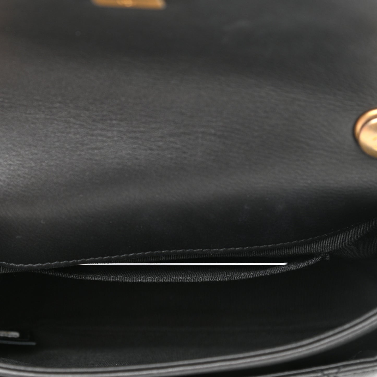 Calfskin Quilted Top Handle Flap Black