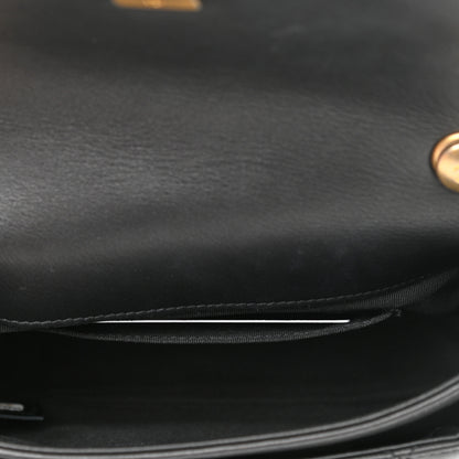 Chanel Calfskin Quilted Top Handle Flap Black 5 of 12