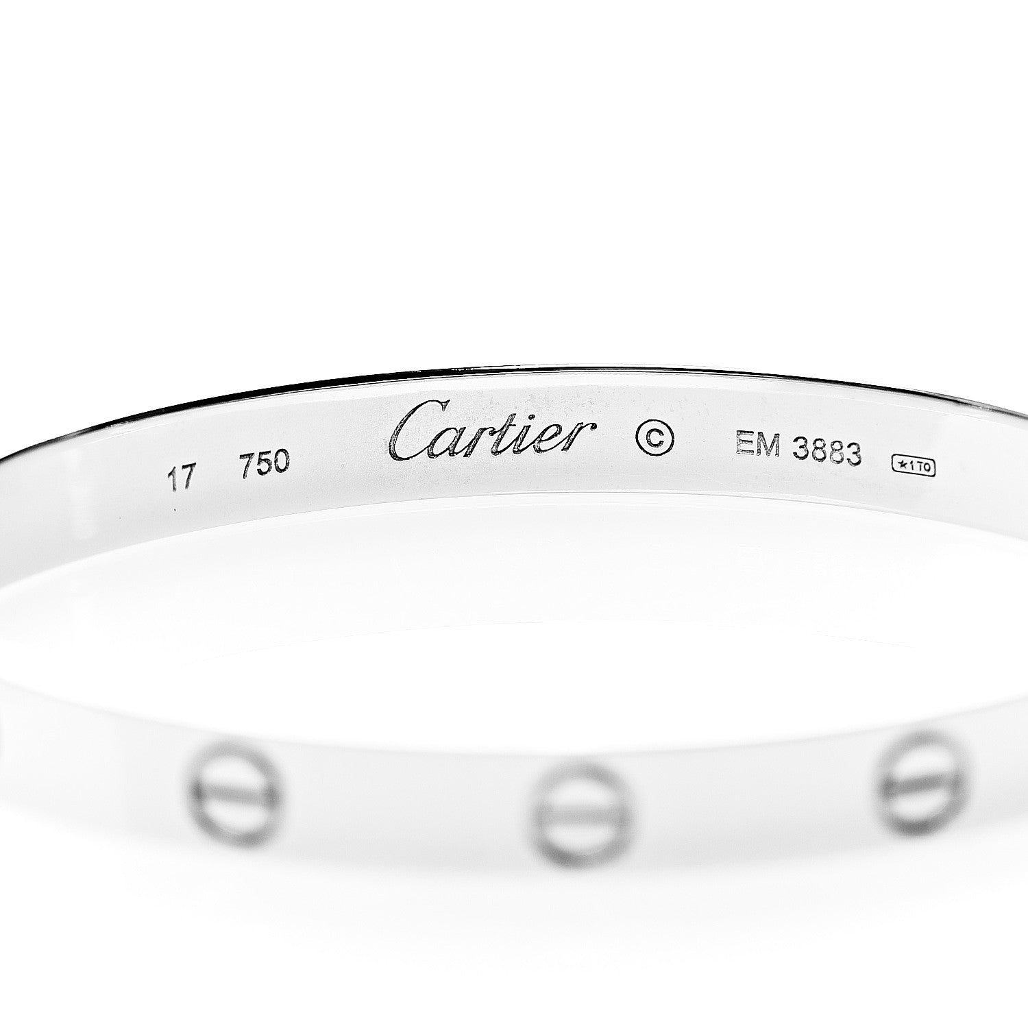 Cartier 18K White Gold LOVE Bracelet 17 3 of 6