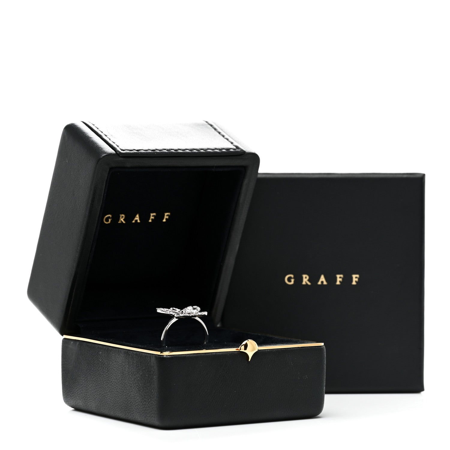 Graff 18K White Gold Diamond Butterfly Silhouette Ring 53 6.5 5 of 5
