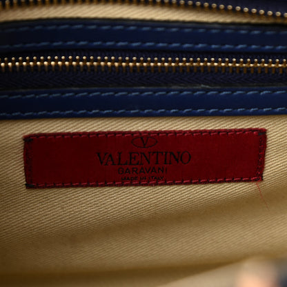 Valentino Garavani Vitello Small Rockstud Double Handle Tote Blue China 5 of 13