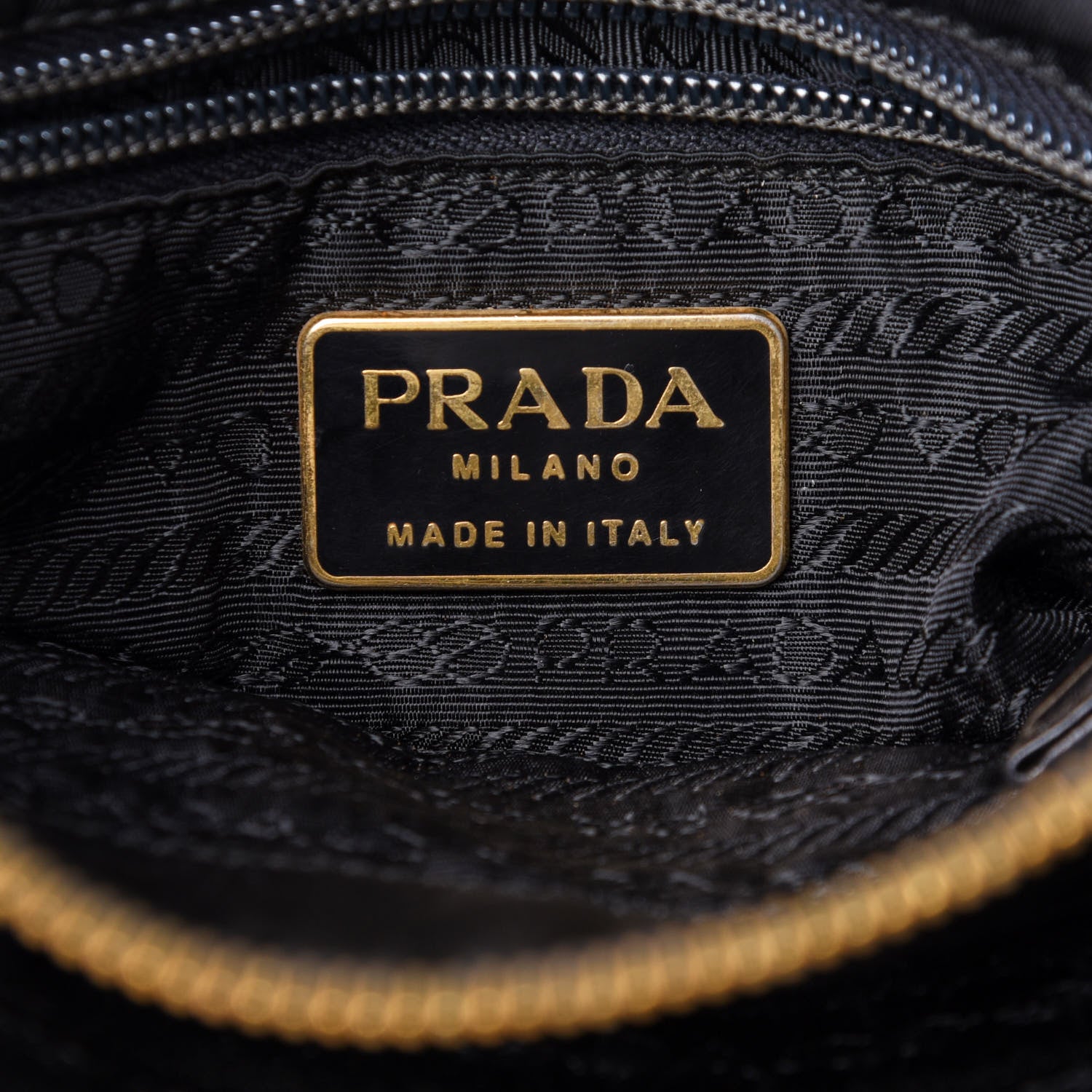 Prada Tessuto Nylon Chain Shoulder Bag Black 5 of 9