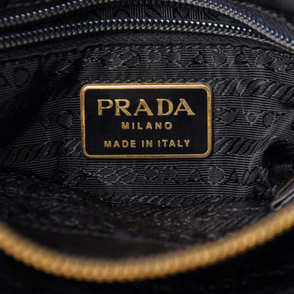 Prada Tessuto Nylon Chain Shoulder Bag Black 5 of 9