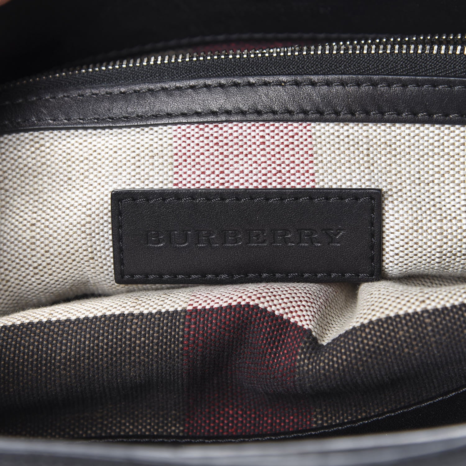 Burberry Canvas Mega Check Medium Susanna Hobo Black 5 of 16