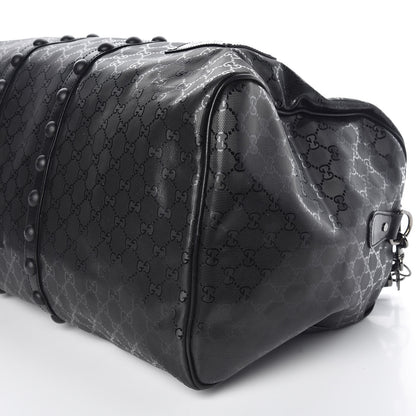 Gucci Imprime Monogram Studded Large Carry On Duffle Black 6 of 12