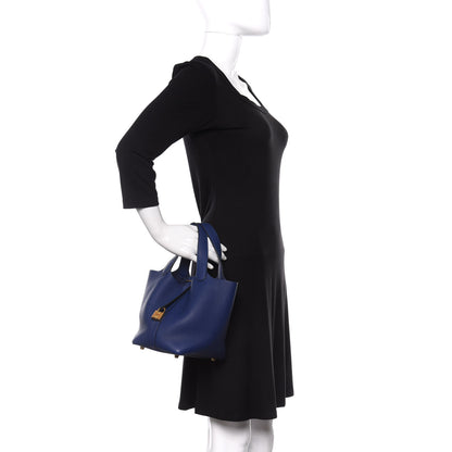 Hermes Taurillon Maurice Picotin Lock 18 PM Bleu Saphir 2 of 11