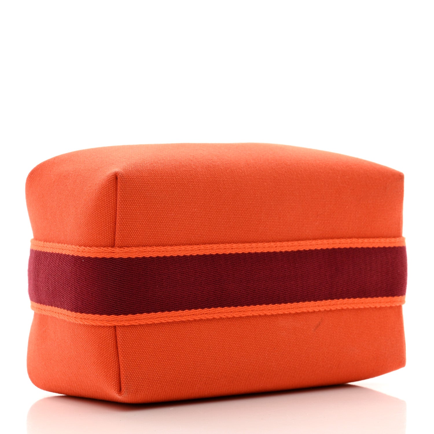 Hermes Canvas Small Bride-A-Brac Pouch Orange Burgundy 4 of 6