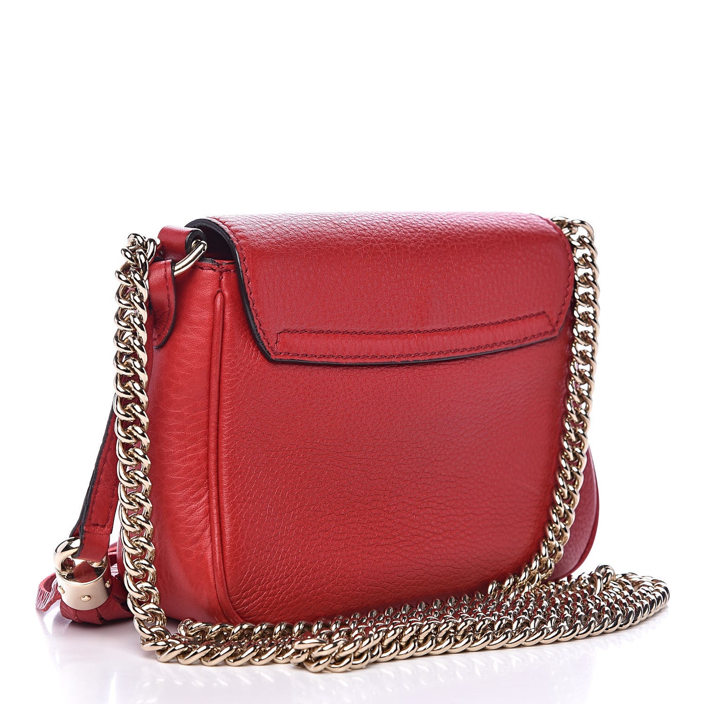 Pebbled Calfskin Small Soho Flap Crossbody Red