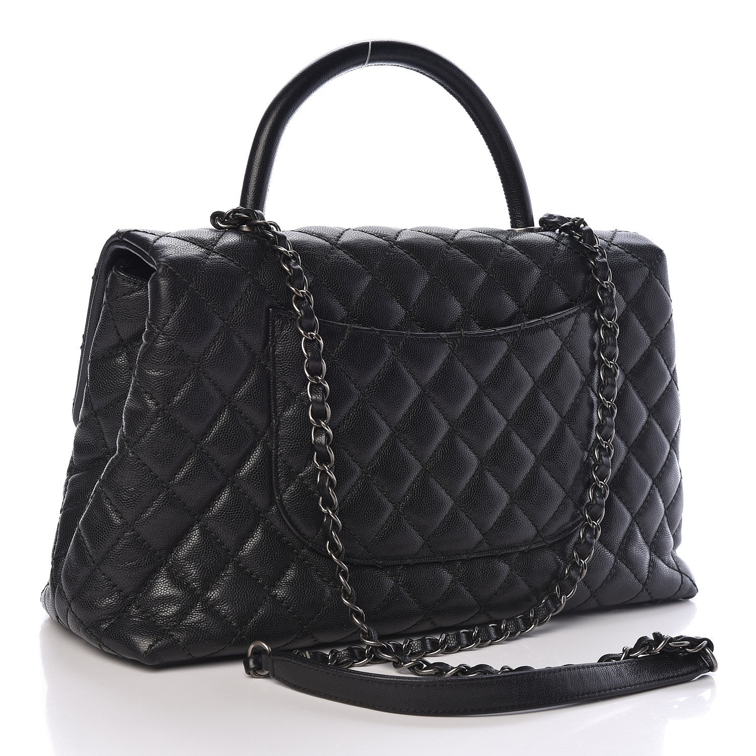 Chanel Caviar Quilted Medium Coco Handle Flap Black 3 of 10