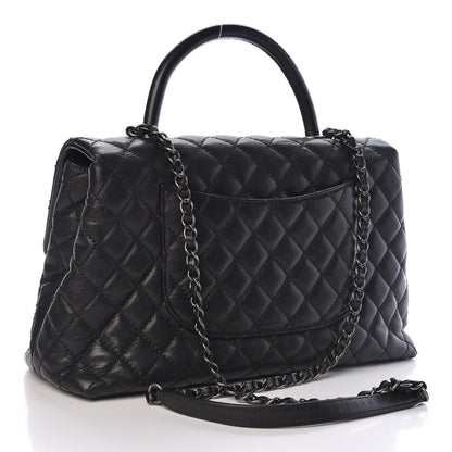 Chanel Caviar Quilted Medium Coco Handle Flap Black 3 of 10