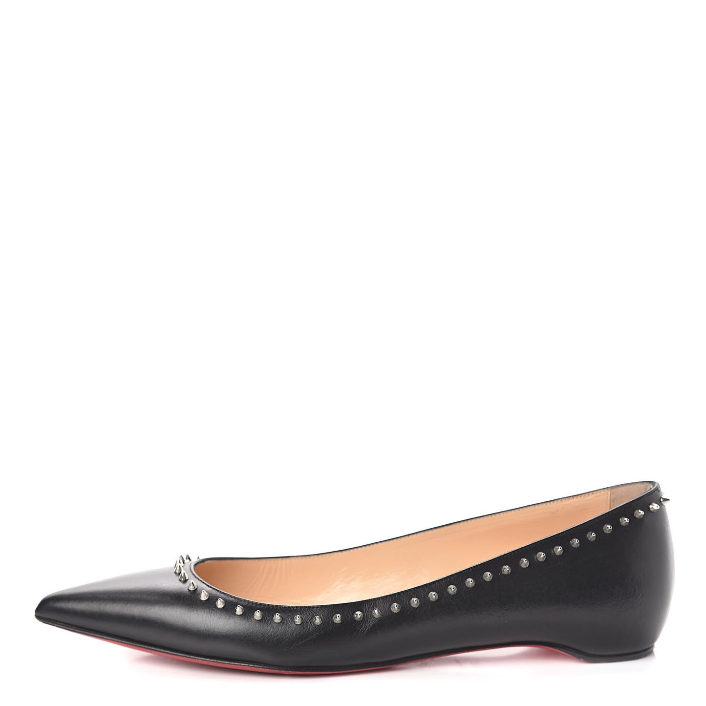 Shiny Calfskin Anjalina Flats 37.5 Black