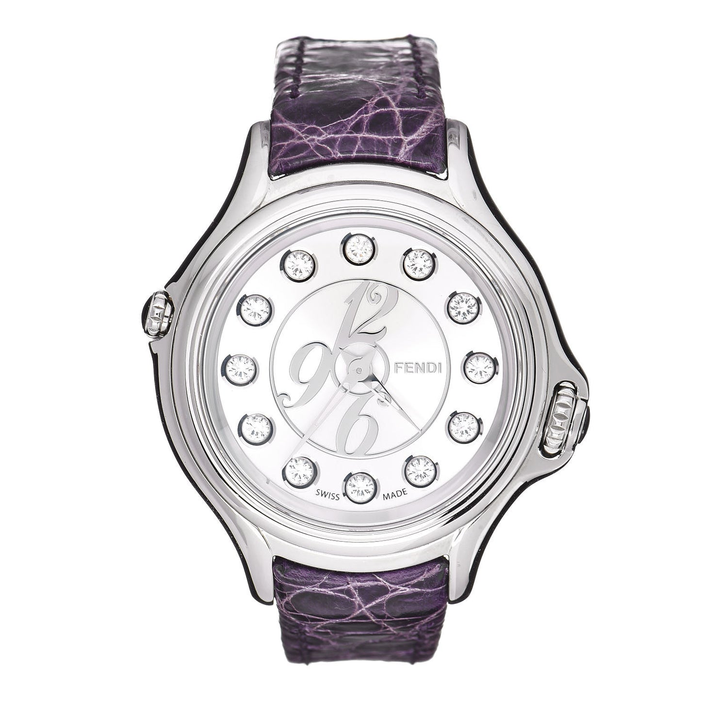 Stainless Steel Alligator Diamond Topaz 33mm Crazy Carats Rotating Gem Quartz Watch