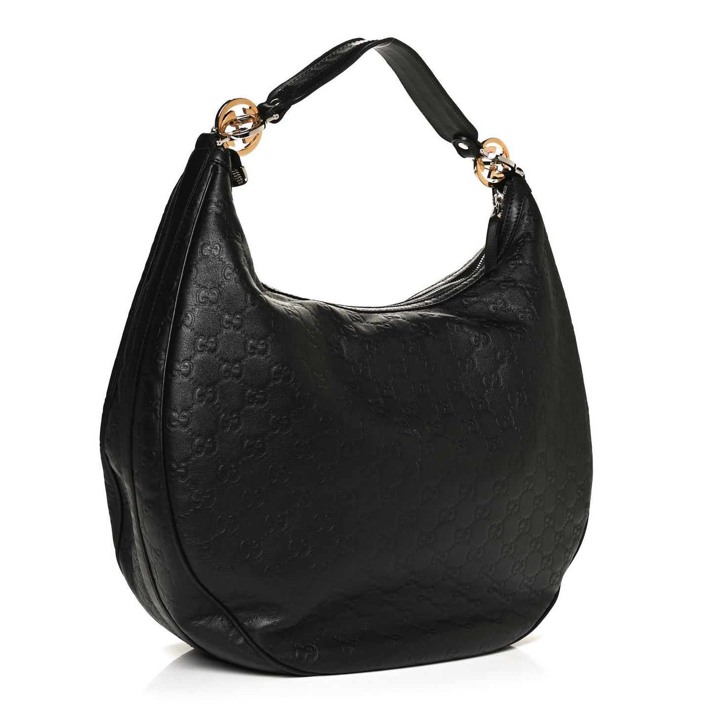 Guccissima Large GG Twins Hobo Black
