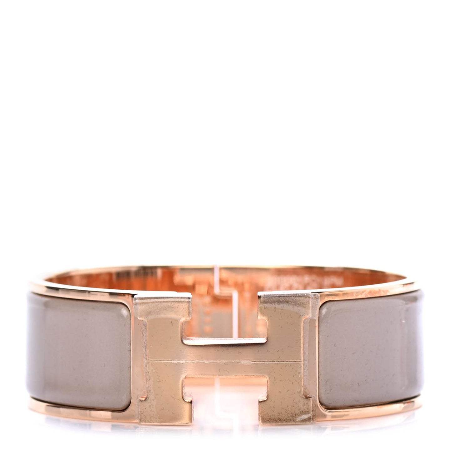 Enamel Wide Clic Clac H Bracelet PM Marron Glace