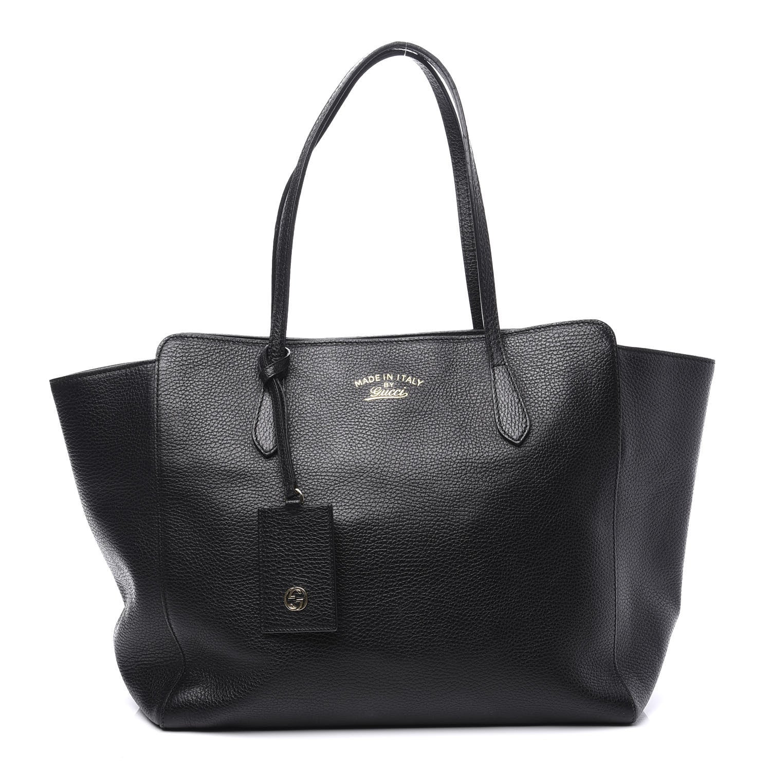 Gucci Pebbled Calfskin Medium Swing Tote Black 1 of 12