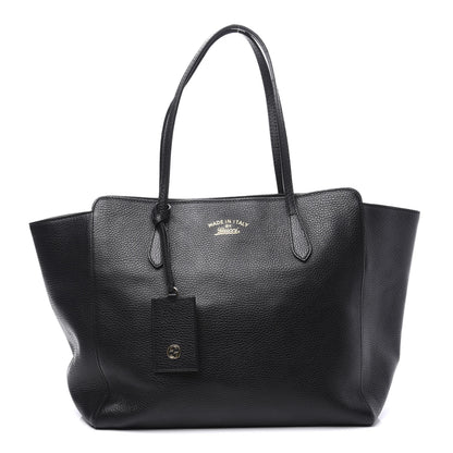 Gucci Pebbled Calfskin Medium Swing Tote Black 1 of 12