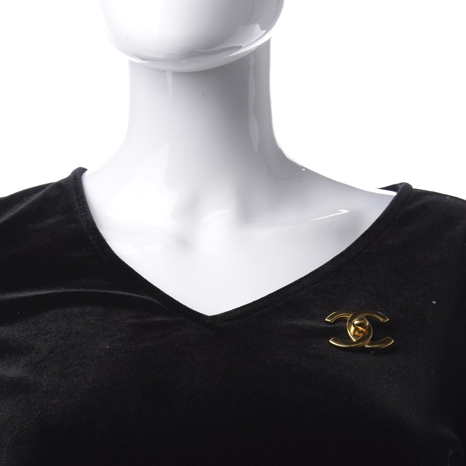 Chanel CC Turn Lock Brooch Gold 4 of 4