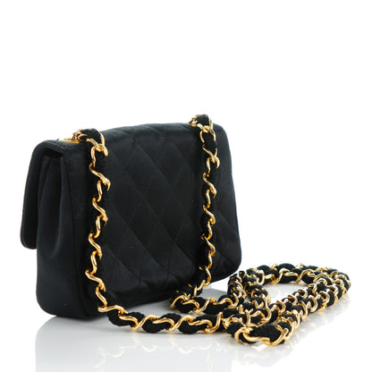 Chanel Satin Quilted Micro Mini Flap Black 3 of 8