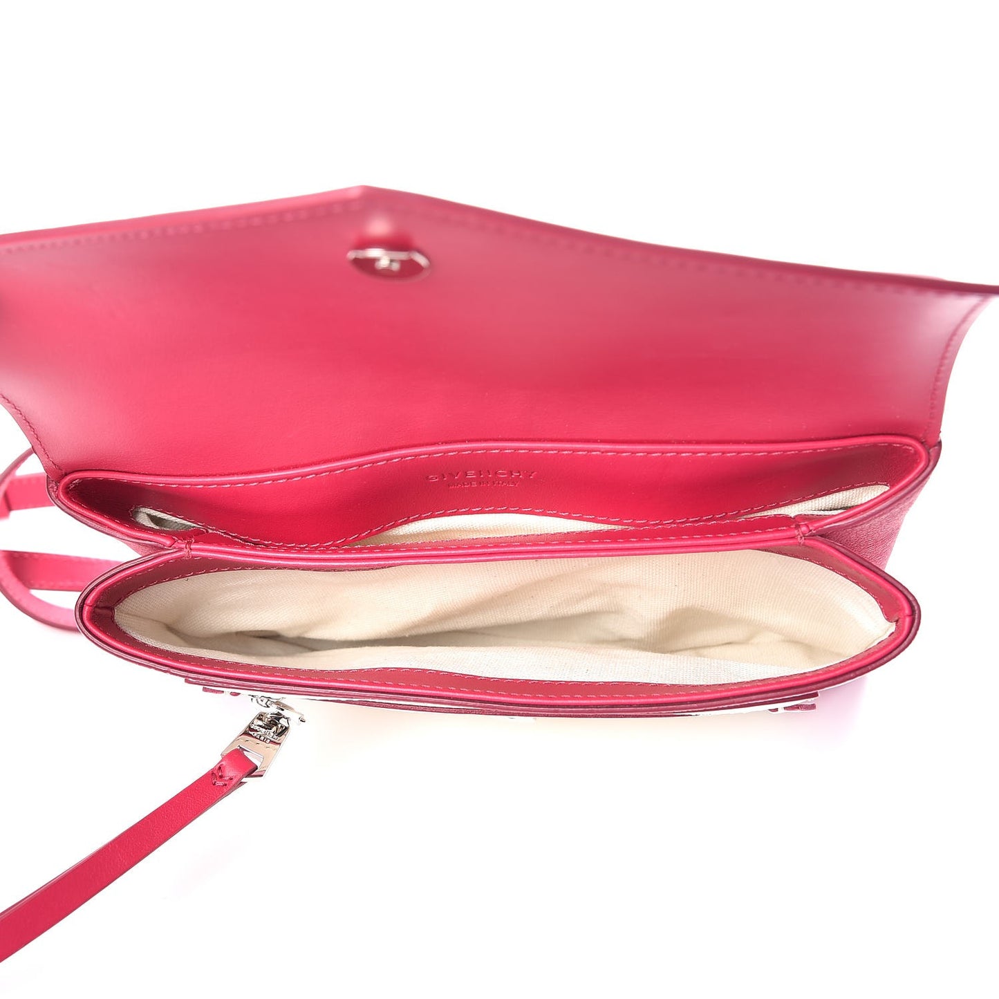 Calfskin Duetto Crossbody Bag Bright Pink