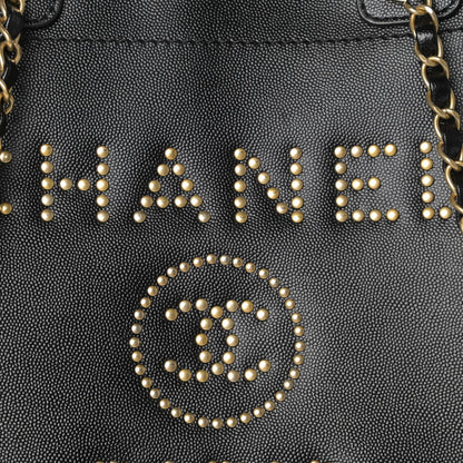 Chanel Caviar Medium Studded Deauville Tote Black 7 of 9