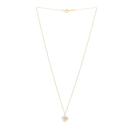 Tiffany Platinum 18K Yellow Gold Diamond Schlumberger Lynn Pendant Necklace 3 of 5