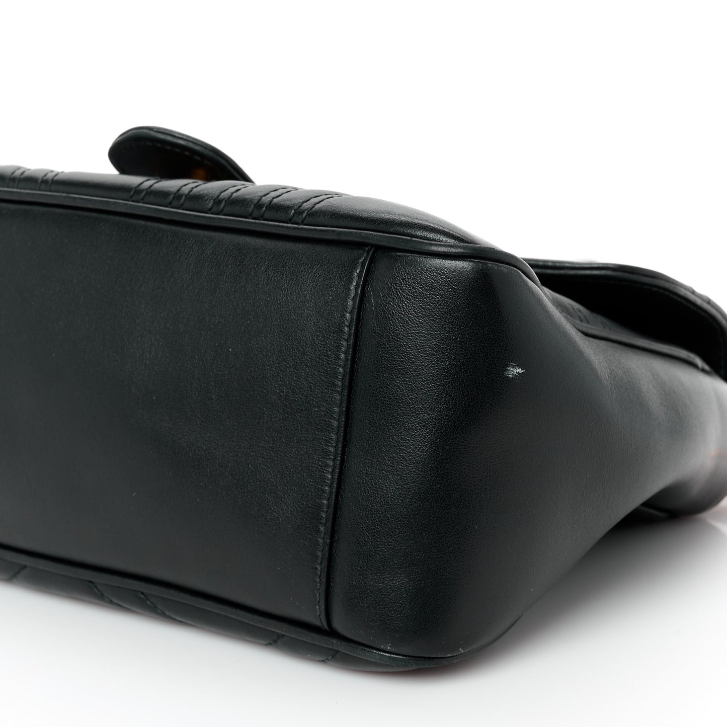 Calfskin Matelasse Small GG Marmont Top Handle Shoulder Bag Black