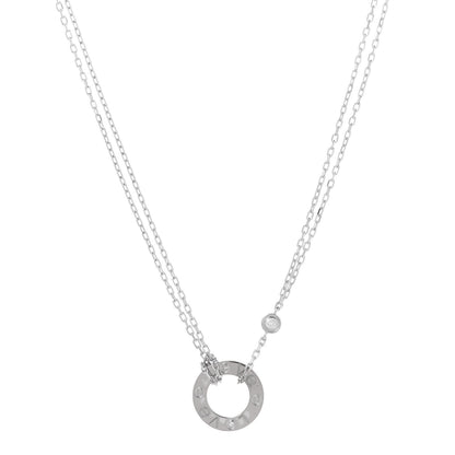 Cartier 18K White Gold 2 Diamond LOVE Necklace 1 of 7