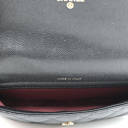 Chanel Caviar Quilted Flap Phone Holder With Chain Black 6 of 12