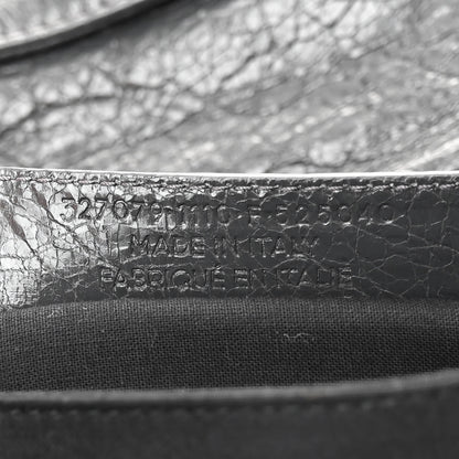 Balenciaga Agneau Giant 12 Gold Hardware Envelope Strap Clutch Gris Fossile 7 of 12