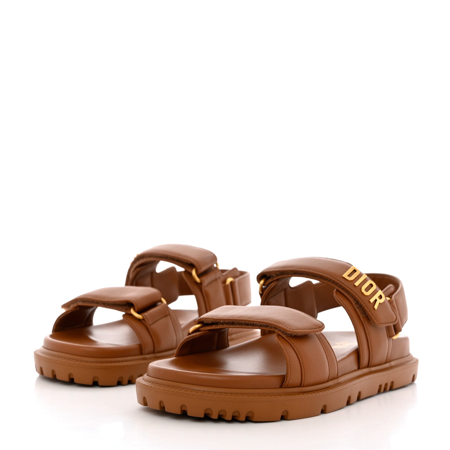 Lambskin Dioract 10mm Sandals 37.5 Golden Saddle