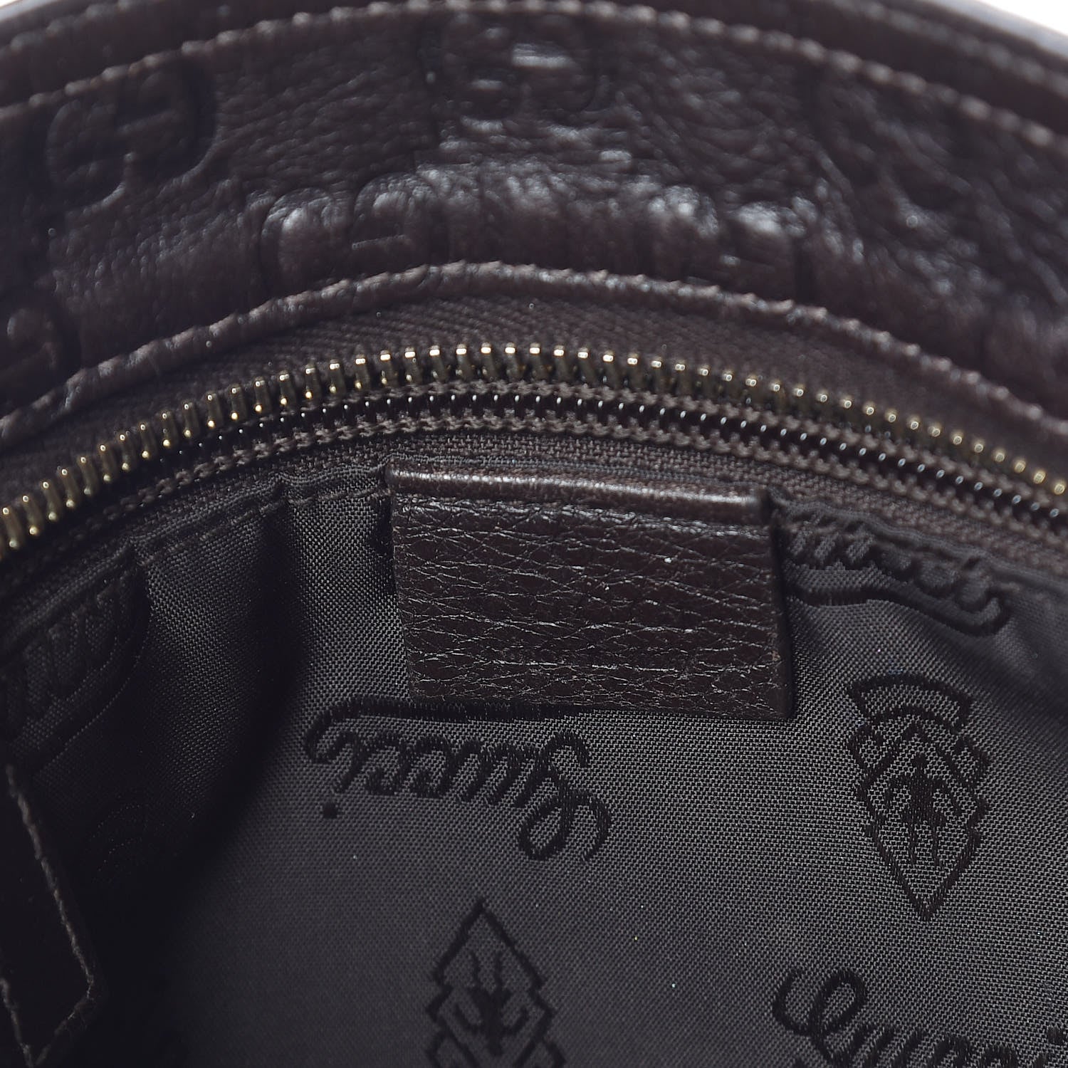 Gucci Guccissima Small Flat Messenger Bag Dark Brown 6 of 12