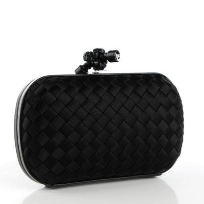 Bottega Veneta Satin Intreccio Impero Knot Clutch Black 3 of 6
