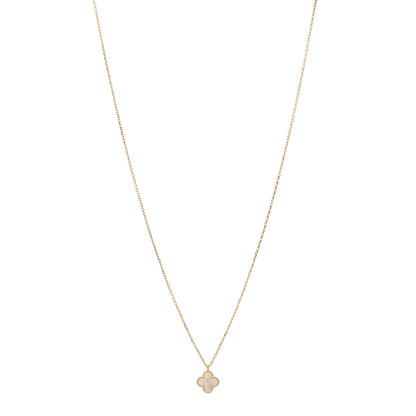 Van Cleef & Arpels 18K Yellow Gold Mother of Pearl Sweet Alhambra Pendant Necklace 1 of 4