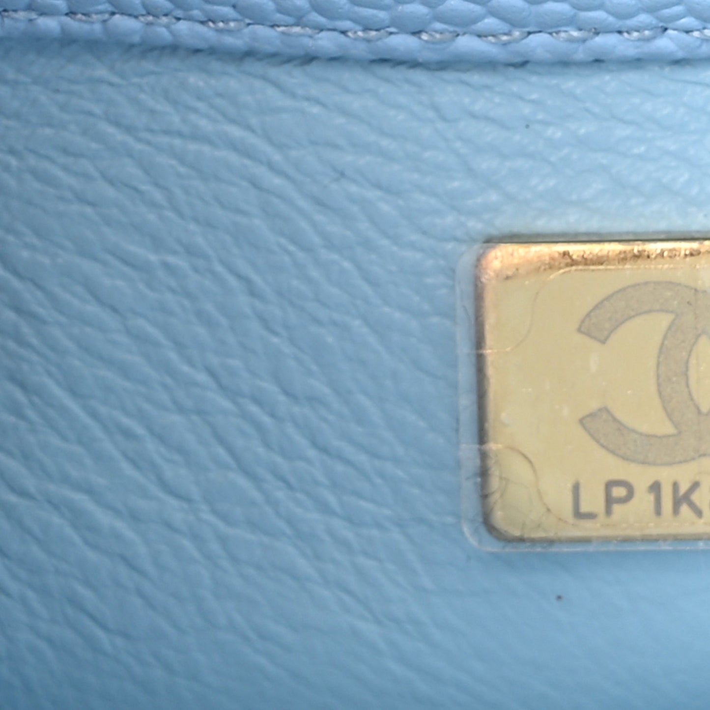 Shiny Caviar Pick Me Up Flap Belt Bag Light Blue