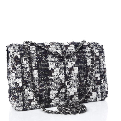 Chanel Tweed Medium Double Flap Blue White 3 of 10