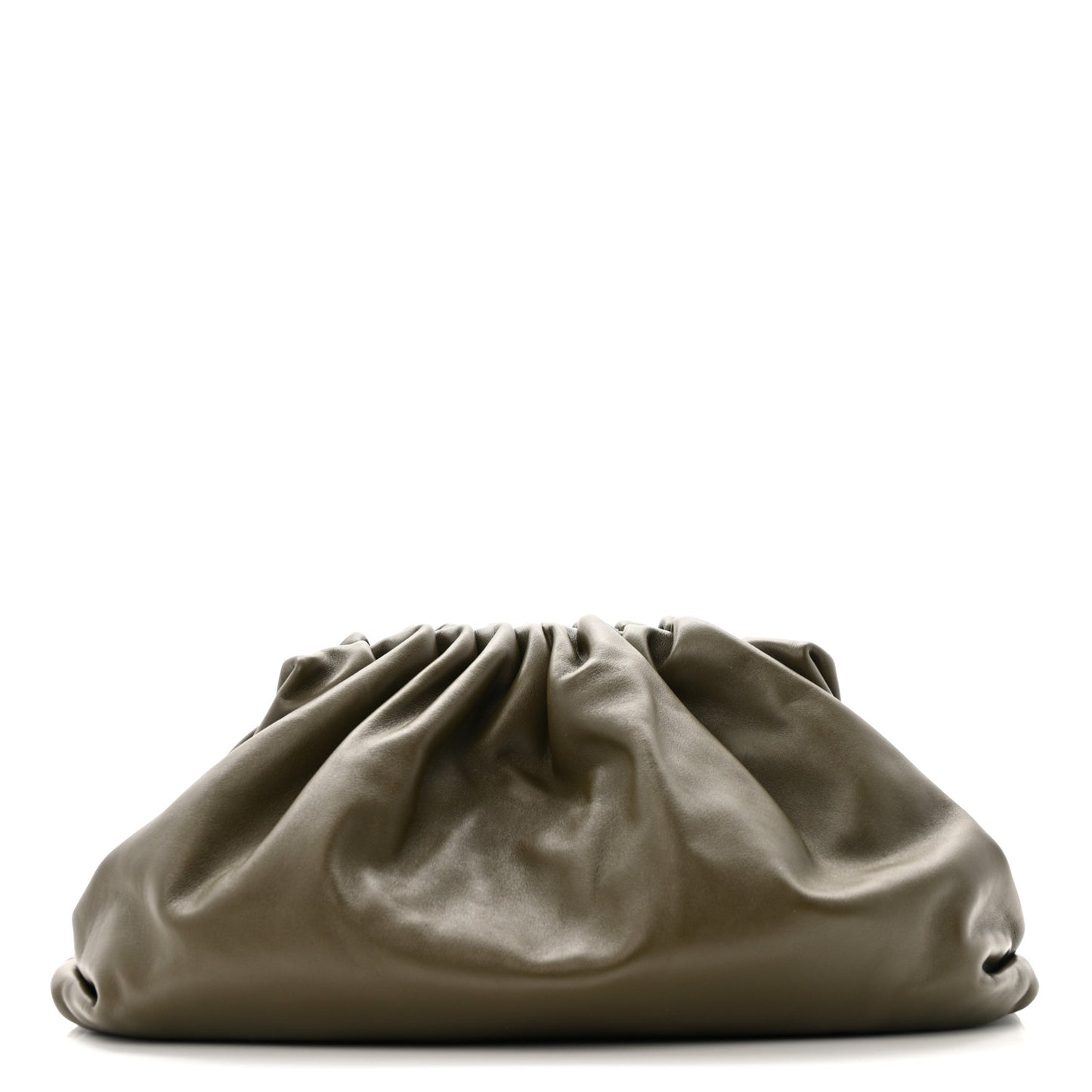 Smooth Butter Calf The Pouch Oversized Clutch Kaki Fondent