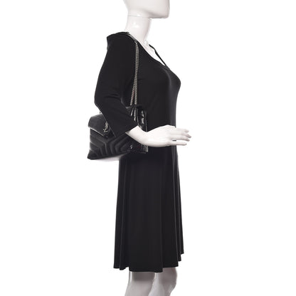 Saint Laurent Calfskin Y Quilted Monogram Small Loulou Chain Satchel Black 2 of 13