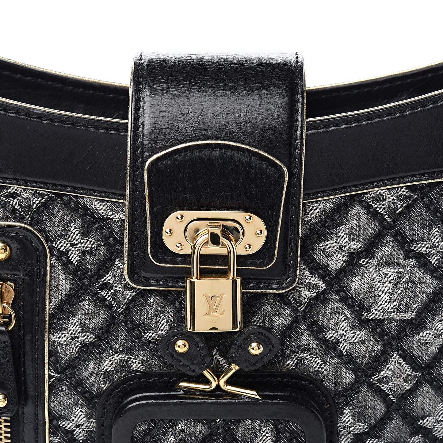 Denim Quilted Monogram Musette Black