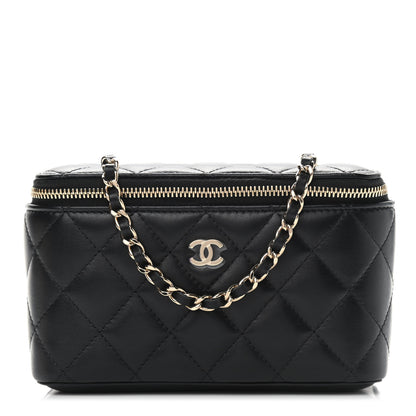 Chanel Lambskin Quilted Small Vanity Case With Chain Black 1 of 10