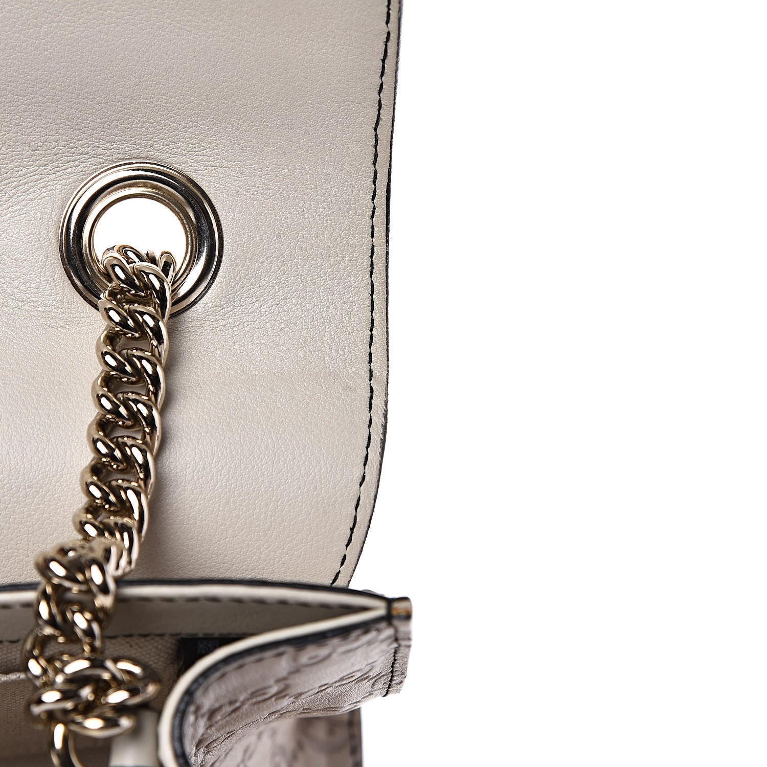 Gucci Guccissima Signature Medium Emily Chain Shoulder Bag Mystic White 13 of 17