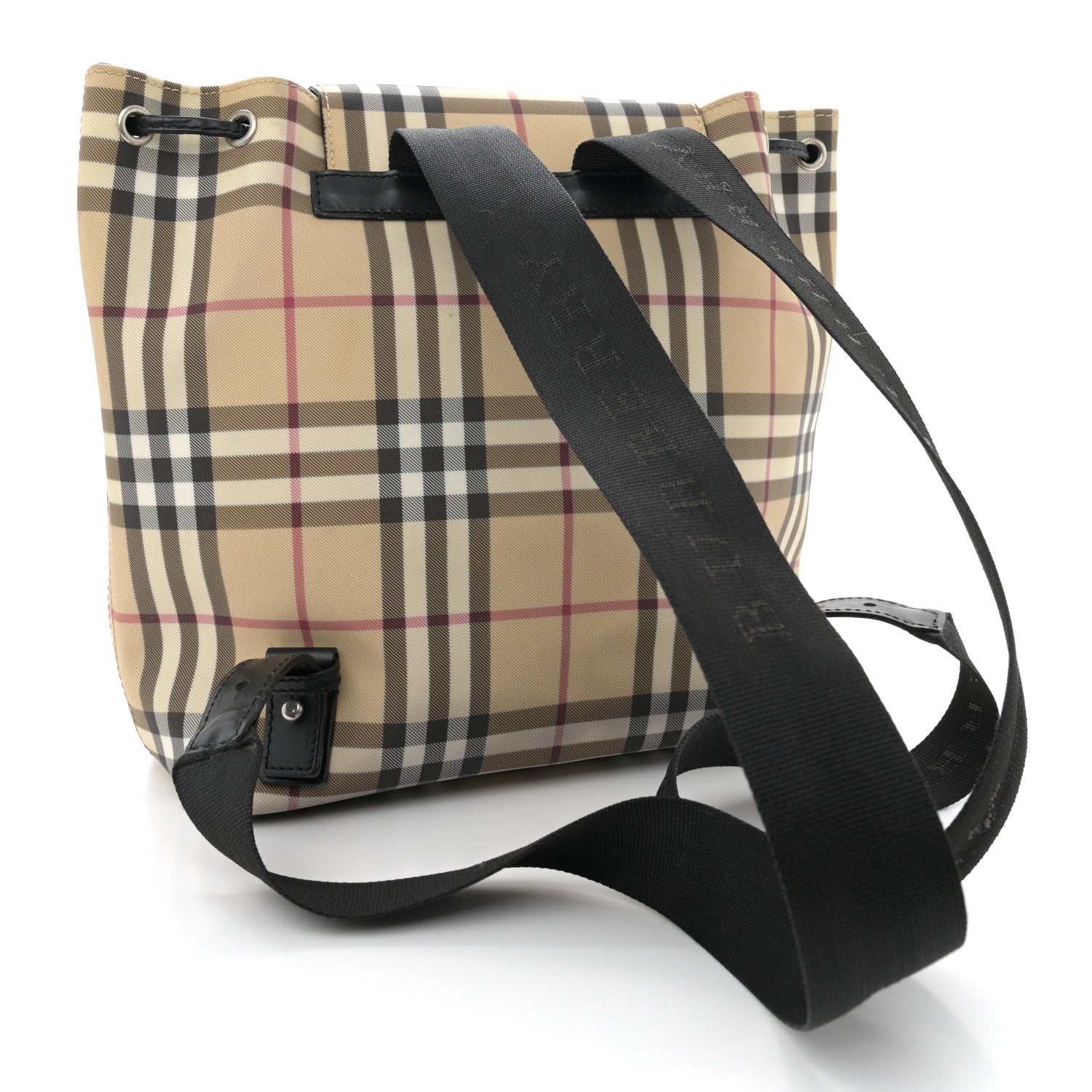 Burberry House Check Drawstring Backpack Black 3 of 19