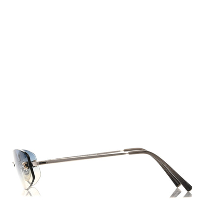 Chanel Metal Frameless Sunglasses 4002 Blue 3 of 8